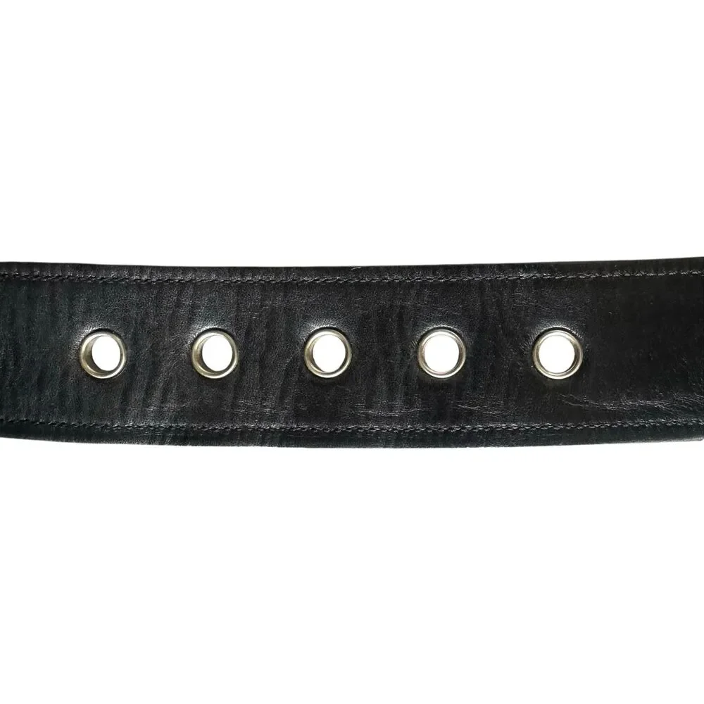 Coach Classic Mini Monogram Silver Buckle Black and white Belt 3977